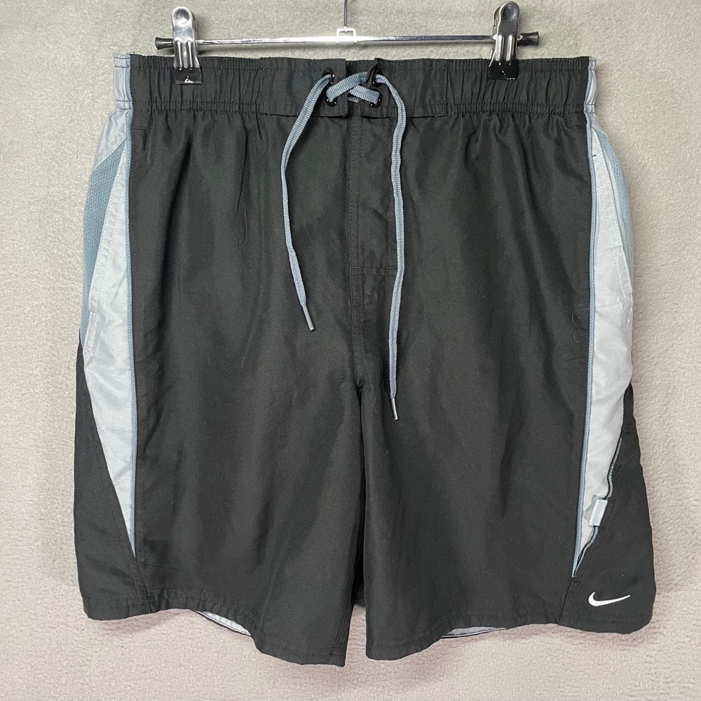 Nike Swim Trunks Mens M Black Colorblock Mesh Lined NESS6350